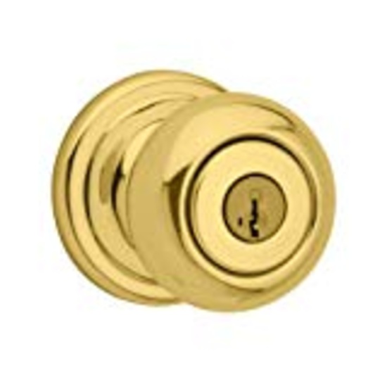 Kwikset Juno Entry Knob featuring SmartKeyÃ‚Â® in Polished Brass. $26 MSRP