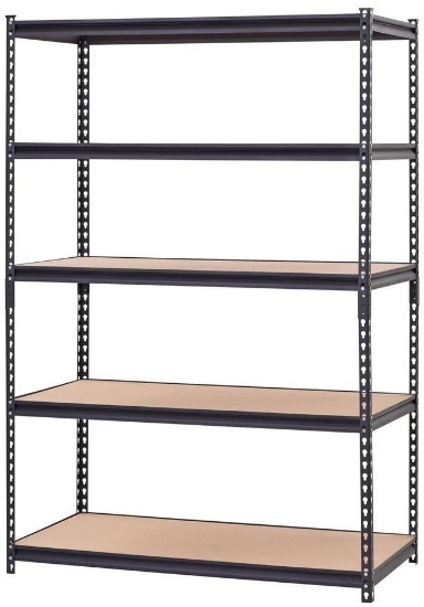 Muscle Rack Shelving Unit Steel 5 Shelves Black Adjustable Heavy Duty Work Bench. $161 MSRP