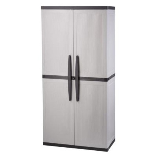 HDX 35 in. W 4 Shelf Plastic Multi-Purpose Cabinet in Gray. $154 MSRP