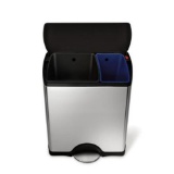 simplehuman 46-Liter Brushed Stainless Steel Rectangular Recycling Step-On Trash Can. $160 MSRP