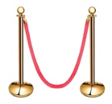 New Star Foodservice 54736 Round Top Brass Plated Stanchions, Set of 2 Posts. $115 MSRP