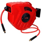 PowRyte Retractable Air Hose Reel with 3/8-Inch by 50-Feet PVC Hose. $64 MSRP