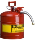 Justrite 7250130 Galvanized Steel, AccuFlow Type II Red Safety Can 1