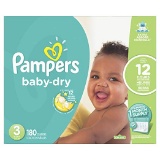 Pampers Baby-Dry Disposable Diapers Size 3, 180 Count. $61 MSRP