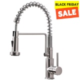 Friho Lead-Free Brushed Nickel Single Handle Single Lever Pull Out Pull Down Sprayer. $167 MSRP