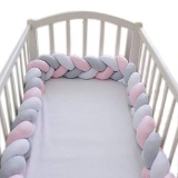 Baby Crib Bumper Knotted Braided Plush Nursery Cradle Decor Newborn Gift Pillow Cushion. $49 MSRP