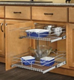 Rev-A-Shelf - Base Cabinet Pull-Out Chrome 2-Tier Wire Basket. $109 MSRP