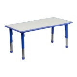 Flash Furniture Height Adjustable Rectangular Blue Plastic Activity Table. $219 MSRP