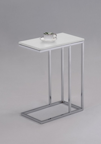 White Finish Chrome Snack Side End Table. $66 MSRP