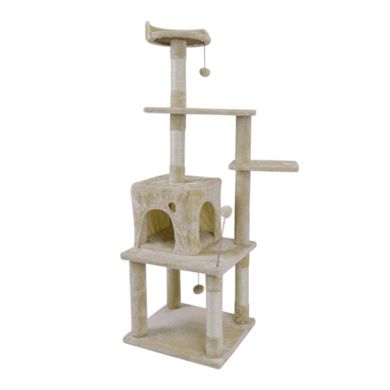 PAWZ Road 54.7" Cat Tree Kitten Activity Tower Condo Stand with Deluxe Scratching Posts. $68 MSRP