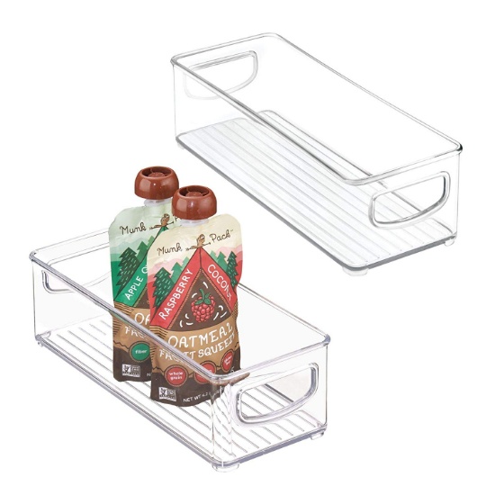 Plastic Kitchen Pantry Cabinet, Refrigerator or Freezer Food Storage Bins with Handles. $15 MSRP