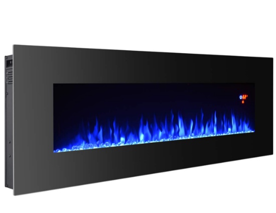 3GPlus 50" Electric Fireplace Wall Mounted Heater Stone ,hangeable Flame Color . $287 MSRP