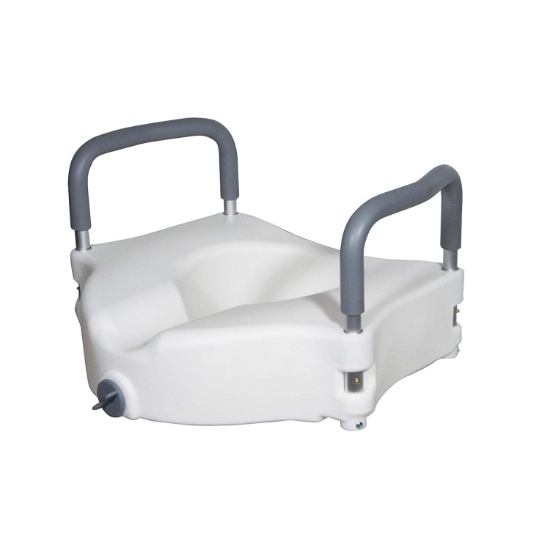 Drive Medical Elevated Raised Toilet Seat with Removable Padded Arms, Standard Seat. $48 MSRP