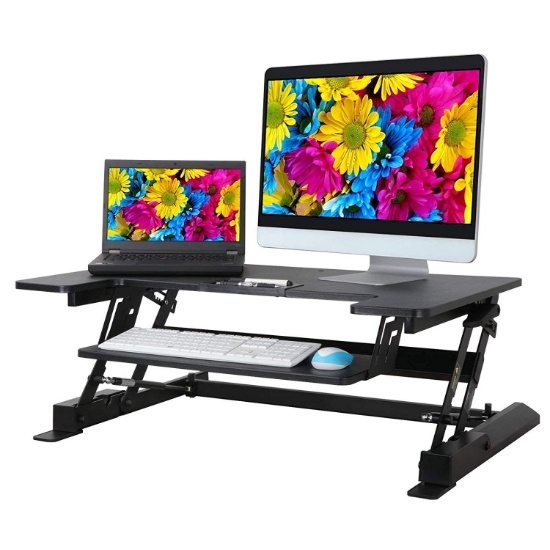 F2C 36" Standing Stand up Desk Height Adjustable Sit to Stand Gas Spring Computer Riser. $121 MSRP