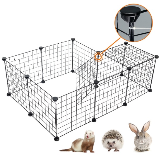 Tespo Pet Playpen, Small Animal Cage Indoor Portable Metal Wire Yard Fence  12 Panels. $56 MSRP