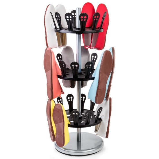 Tatkraft ROLL 3-Tier Shoe Rack Rotating Organizer Storage ShelfShoe Stand Steel Plastic. $54 MSRP