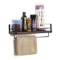 Soduku Rustic Kitchen Wood Wall Shelf, Spice Rack Shelf with Towel Bar. $29 MSRP