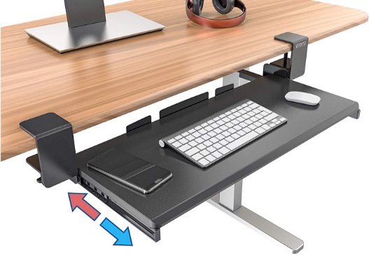 Clamp On Keyboard Tray Office Under Desk Ergonomic Desks Wood Clamps . $80 MSRP