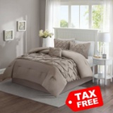 Comfort Spaces - Cavoy Comforter Set - 5 Piece - Tufted Pattern - Taupe. $76 MSRP