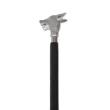 Black Lyptus Wood Cane Walking Stick With Silver Wolf's Head Handle. $32 MSRP