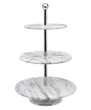 Godinger La Cucina 3 Tier Marble Server Cake Stand, 12.00L x 12.00W x 19.10H, Off-white. $65 MSRP