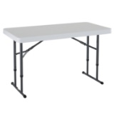 Lifetime 80160 Commercial Height Adjustable Folding Utility Table, 4 Feet, White Granite. $57 MSRP