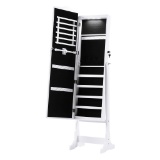 LANGRIA 10 LEDs Lockable Jewelry Cabinet Full-Length Mirrored Jewelry Armoire. $155 MSRP