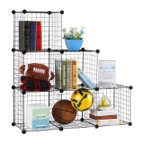 LANGRIA 6-Cube DIY Wire Grid Bookcase, Multi-Use Modular Storage Shelving Rack. $64 MSRP