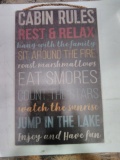 Decorative Cabin Rules Wood Sign. $35 MSRP