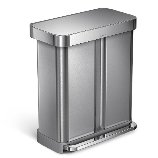 Design Trend Stainless Steel Dual Compartment Trash Can Recycler,$129 MSRP