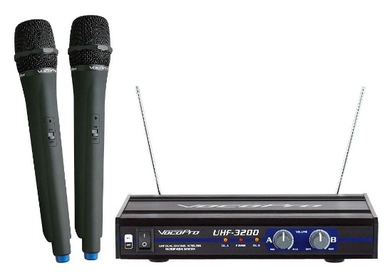 VocoPro UHF-3200 UHF-Dual Channel Wireless Microphone System,$24 MSRP