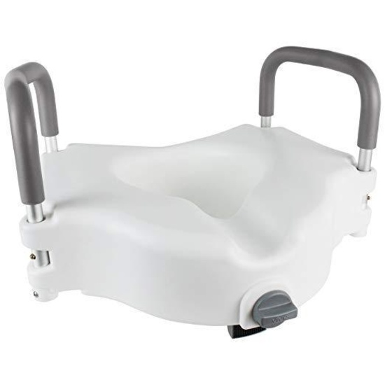 Vive Raised Toilet Seat - 5" Portable, Elevated Riser with Padded Handles,$99 MSRP