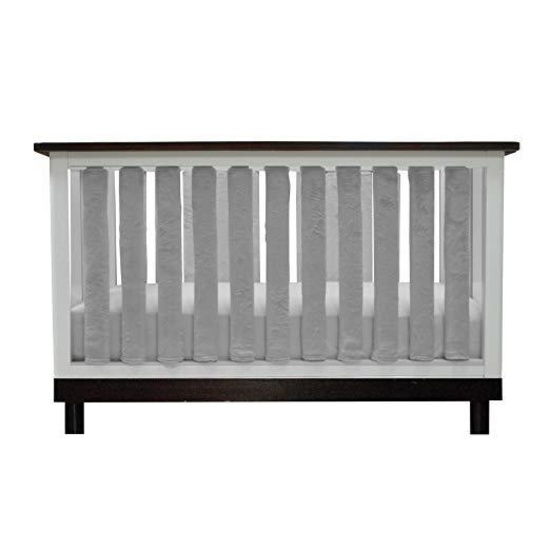 PURE SAFETY Vertical Crib Liners 24 Pack in Luxurious Grey Minky,$99 MSRP