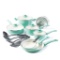 GreenLife Soft Grip 16pc Ceramic Non-Stick Cookware Set, Turquoise ,$85 MSRP