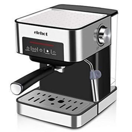 ELEHOT Coffee Makers Espresso Machine with 15 Bar Pump and Milk Frother,$79