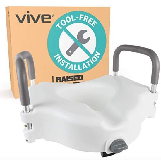 Vive Raised Toilet Seat - Elevated Riser,$99 MSRP