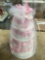 Classic Pastel Baby Shower Diaper Cake (4 Tier, Pink)