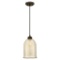 One-Light indoor mini pendant, Bronze finish with antique mirror glass