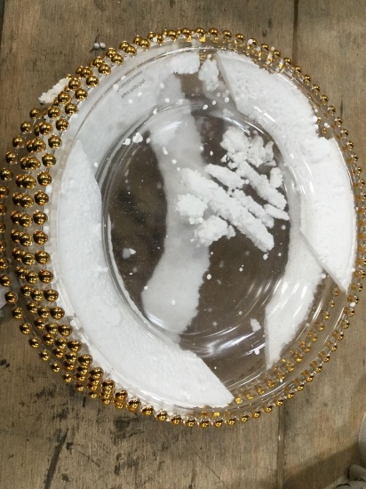 Gold Beaded Charger Plates. $47 MSRP