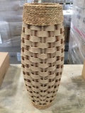 High wood and grass floor vase