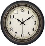 ...45Min 14-Inch Round Classic Clock,Wall Clock (Black-Gold) ,$21 MSRP