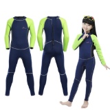 Green Rear zip one-piece neoprene kids swimming diving surfing wetsuit XL ,$33 MSRP