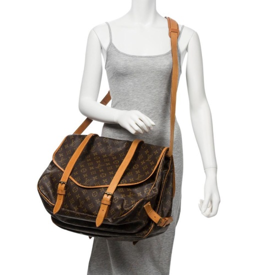 Louis Vuitton Saumur Double Straps Brown Shoulder Bag