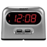 Sharp Digital Alarm Clock with 2 X 2amp USB Charger Ports,$ 16 MSRP