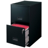 2-Drawer Steel File Cabinet with Lock, Black,$35 MSRP