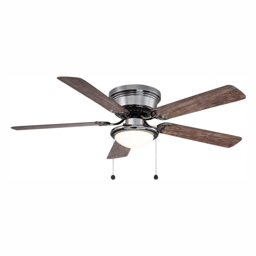 Hampton Bay Menage 52 In Integrated Led Nickel Ceiling Fan 100