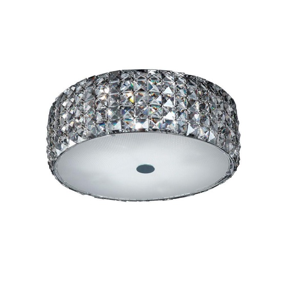 Home Decorators Collection 14 in. 5-Light Chrome Flush Mount with Glass Accents, $189 MSRP