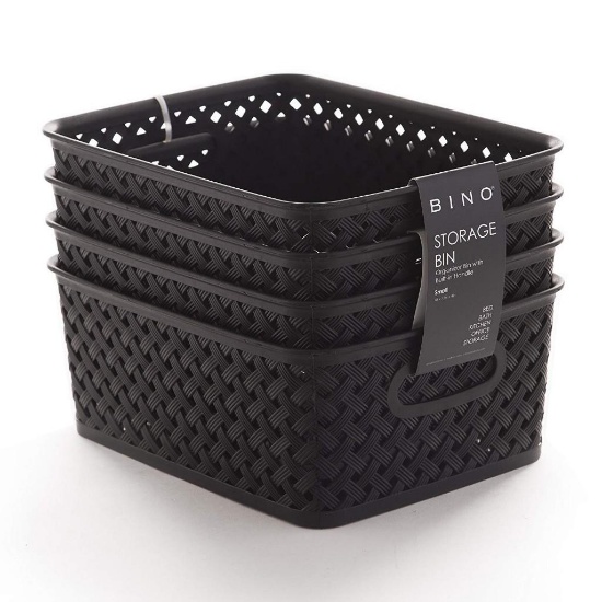 Bino Woven Plastic Storage Basket, Medium ? 4 Pack, $22 MSRP