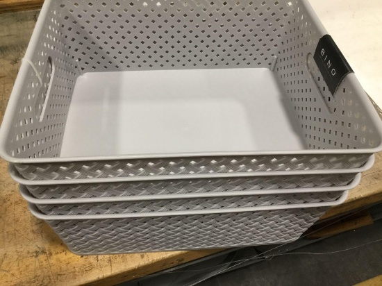 Bino Plastic Storage Basket, Medium? 4 Pack?, $28 MSRP