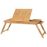 SONGMICS Large Right-Left Handed Laptop Desk Bamboo Bed Tray,$39 MSRP